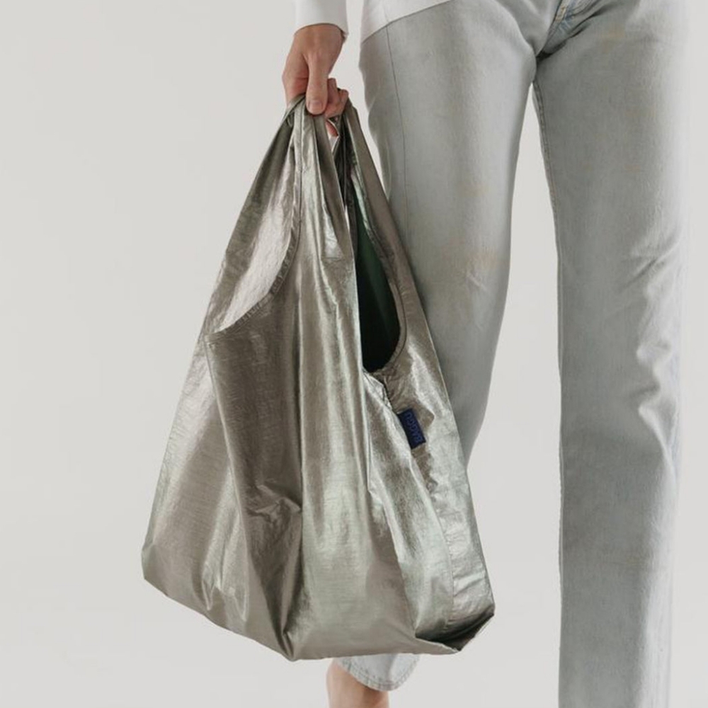Baggu Standard Pewter Metallic bag